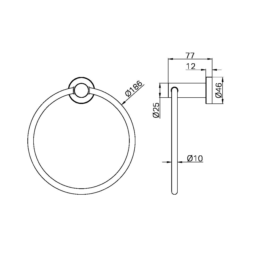 MECCA HAND TOWEL RING BRUSHED BRONZE (NR1980BZ)