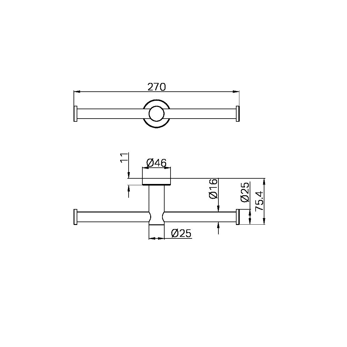 MECCA DOUBLE TOILET ROLL HOLDER BRUSHED NICKEL (NR1986DBN)