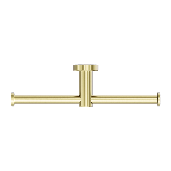 MECCA DOUBLE TOILET ROLL HOLDER BRUSHED GOLD (NR1986DBG)