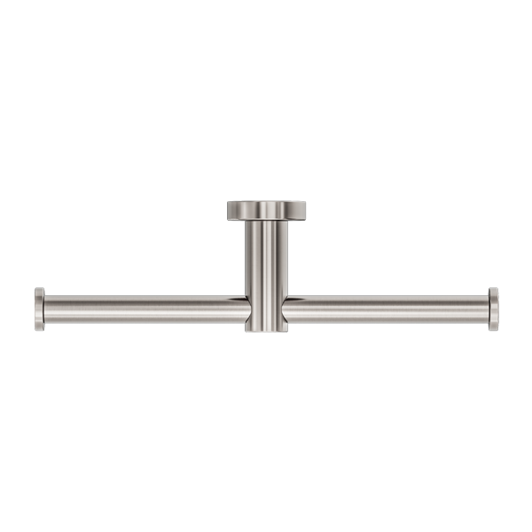 MECCA DOUBLE TOILET ROLL HOLDER BRUSHED NICKEL (NR1986DBN)
