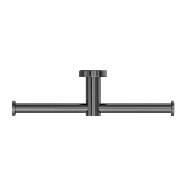 MECCA DOUBLE TOILET ROLL HOLDER GUN METAL  (NR1986DGM)
