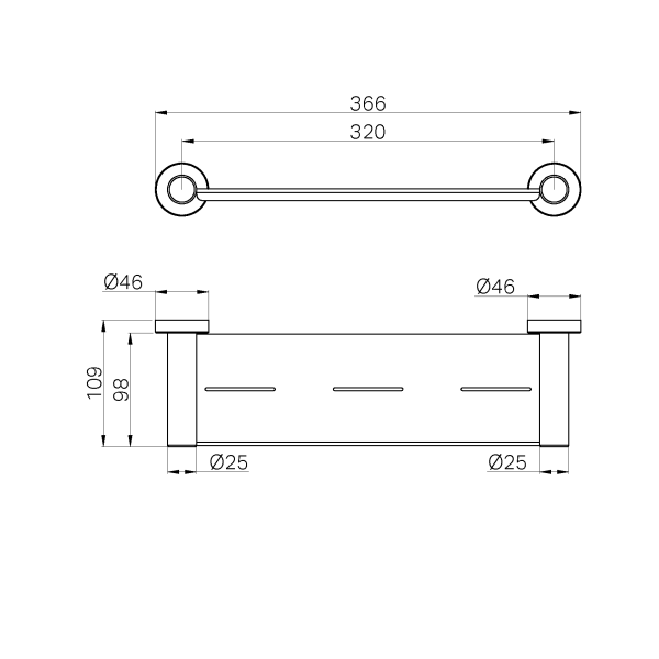 Dolce II Metal Shower Shelf Brushed Nickel (NR2087aBN)