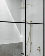 ROUND SHOWER ARM 330MM/500MM LENGTH BRUSHED GOLD