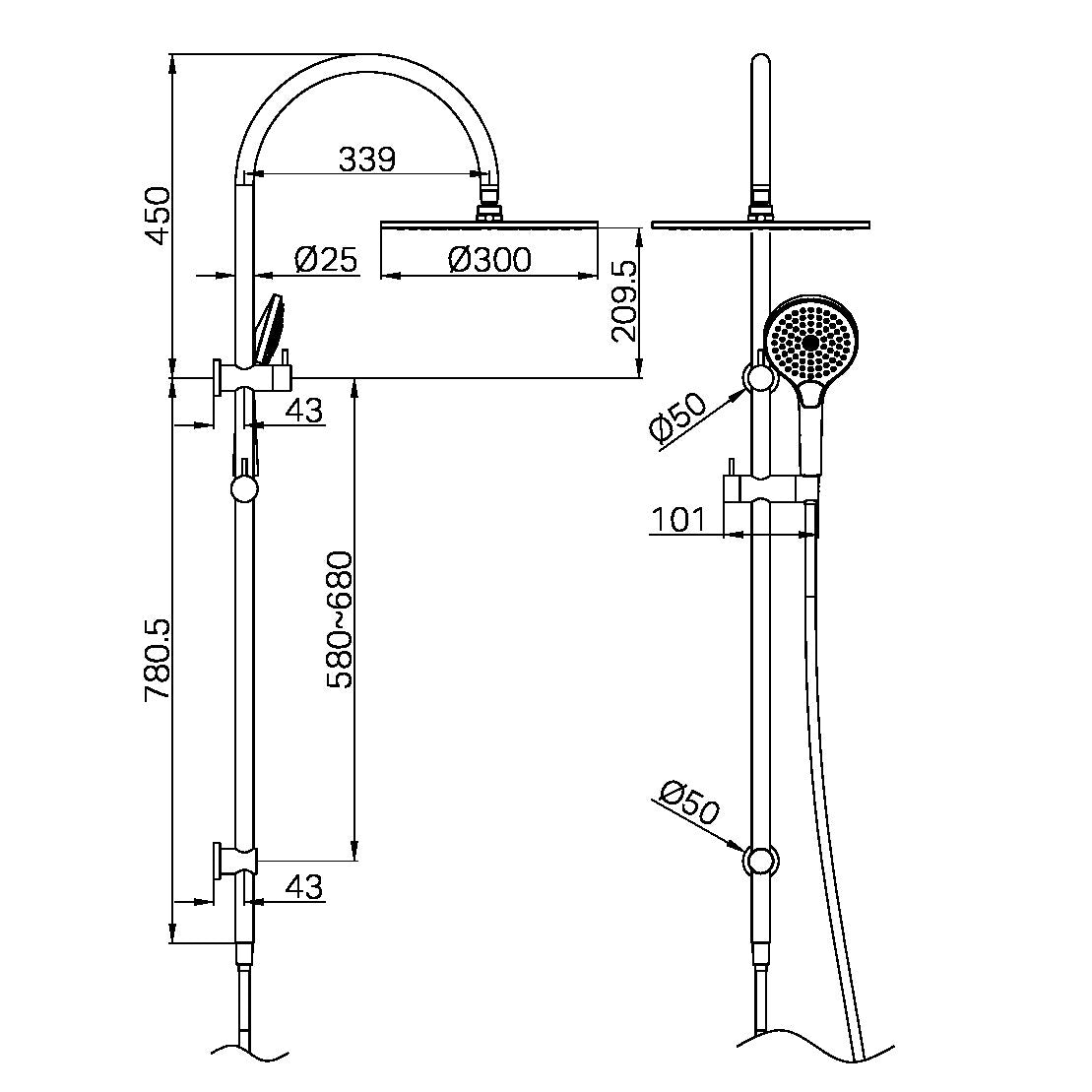 Mecca Twin Shower With Air Shower Ii Bg Nr221905Hbg