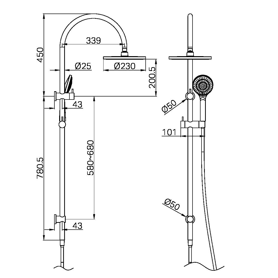 Mecca Twin Shower Set With Air Shower Mw Nr221905Bmw