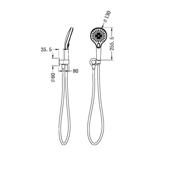 MECCA SHOWER ON BRACKET GUN METAL (NR221905cGM)