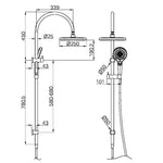 MECCA TWIN SHOWER GUN METAL (NR221905eGM)