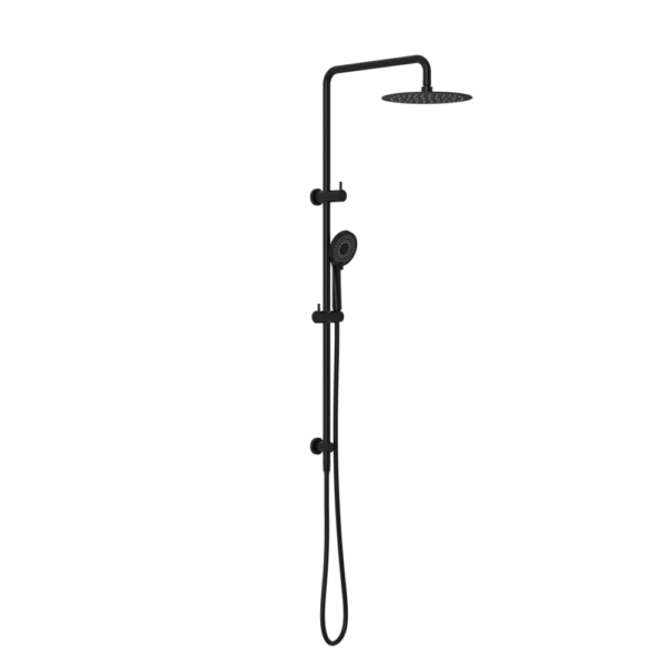 ROUND PROJECT TWIN SHOWER 4 STAR RATING MATTE BLACK (NR232105fMB)