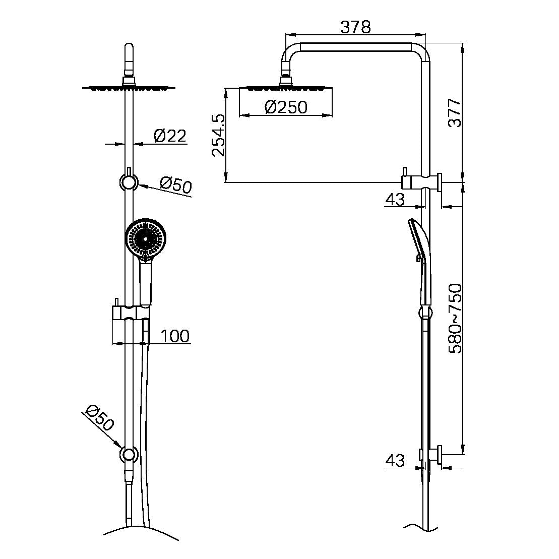 Round Project Twin Shower 4 Star Rating Brushed Nickel