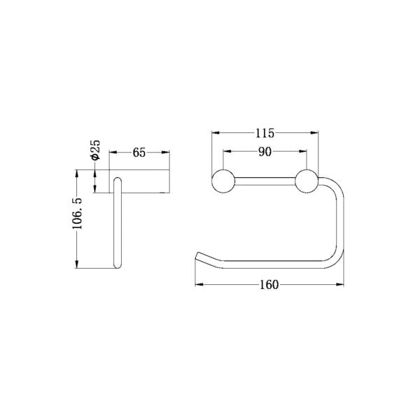 NEW MECCA TOILET ROLL HOLDER GUN METAL  (NR2386GM)