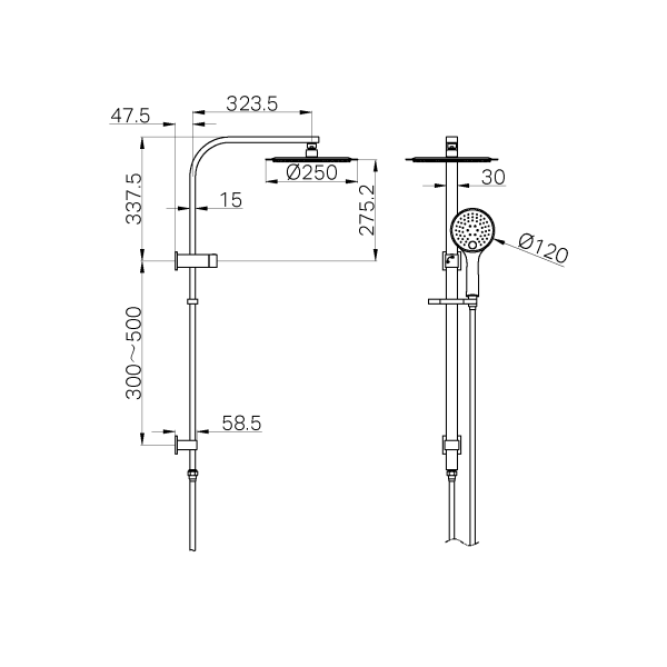 Bianca Shower Set Ch Nr250805Cch