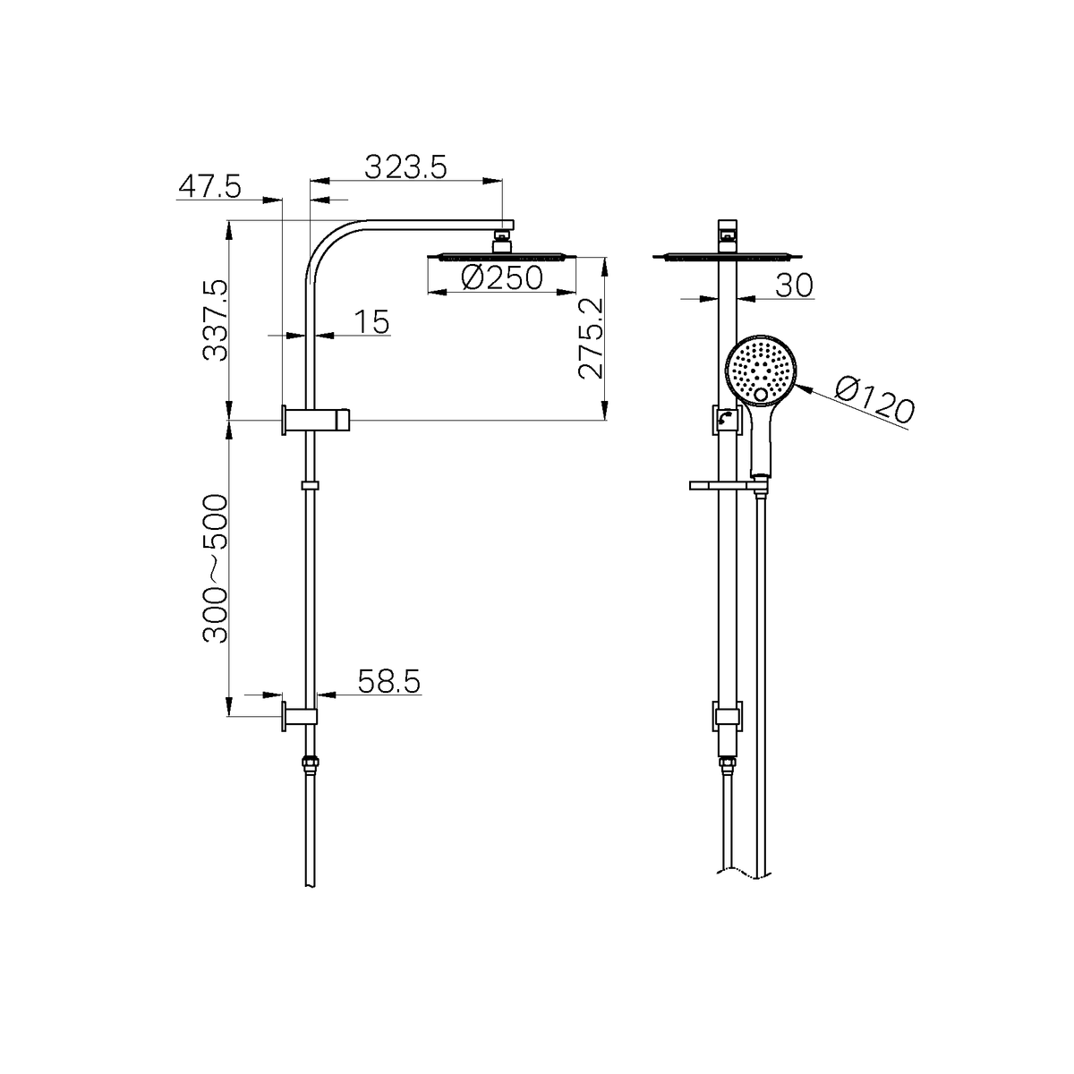 Bianca Shower Set Ch Nr250805Cch