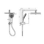 Mecca 2 In 1 Twin Shower Matte Black (NR250805eMB)