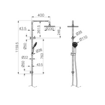 Round Twin Shower With Air Shower I Matte Black (NR250805d01MB)