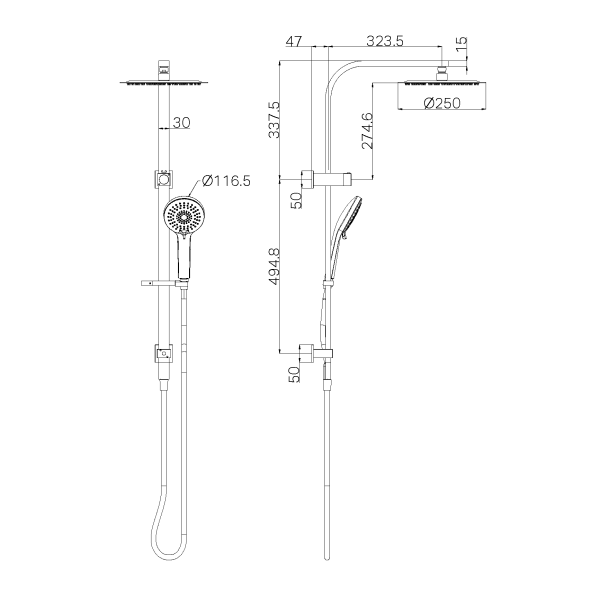 BIANCA TWIN SHOWER CHROME (NR250805fCH)