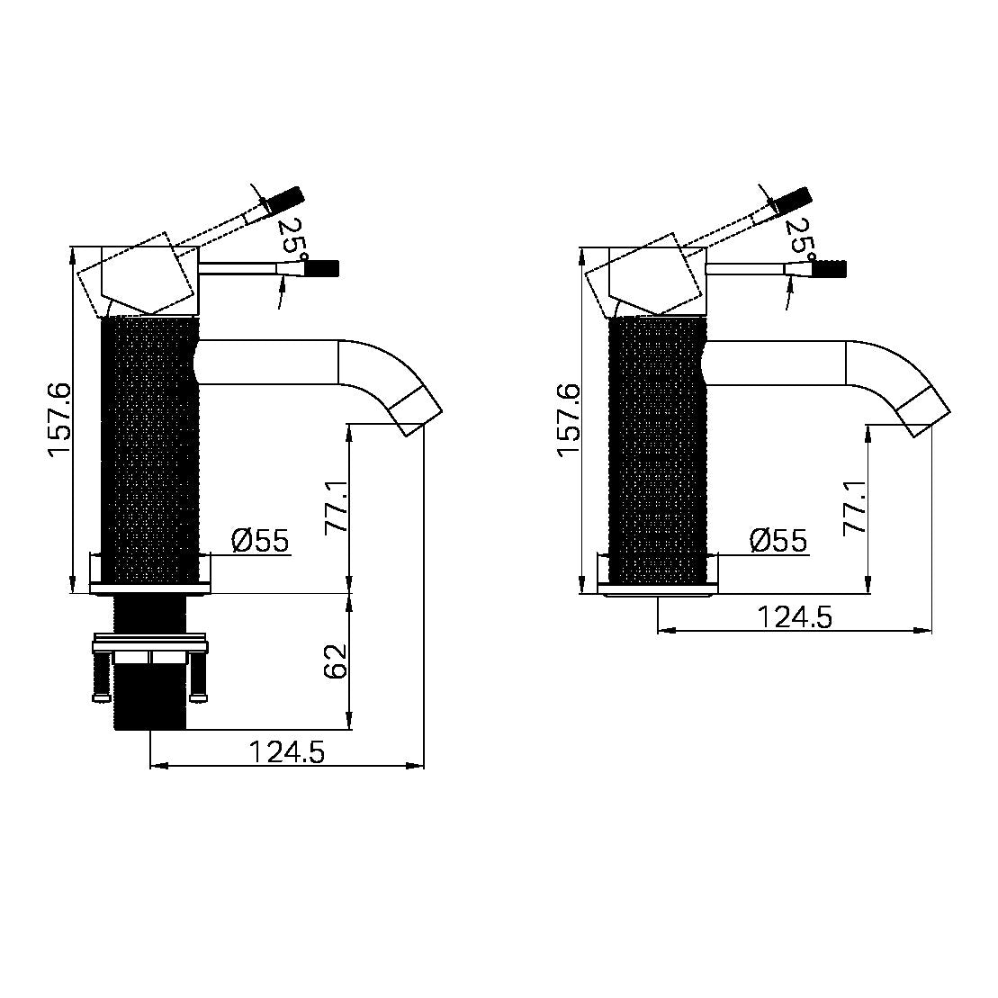 Basin Mixers Graphite Opal Range - Royal Bath & Kitchen - Image 8