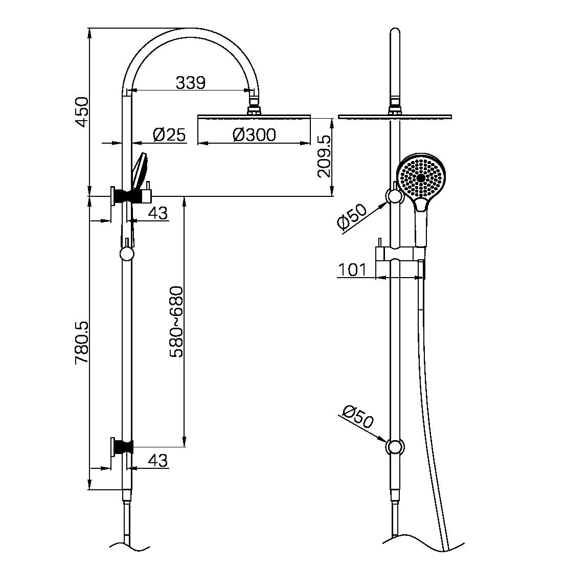 Opal Twin Shower With Air Shower Ii Bg Nr251905Hbg