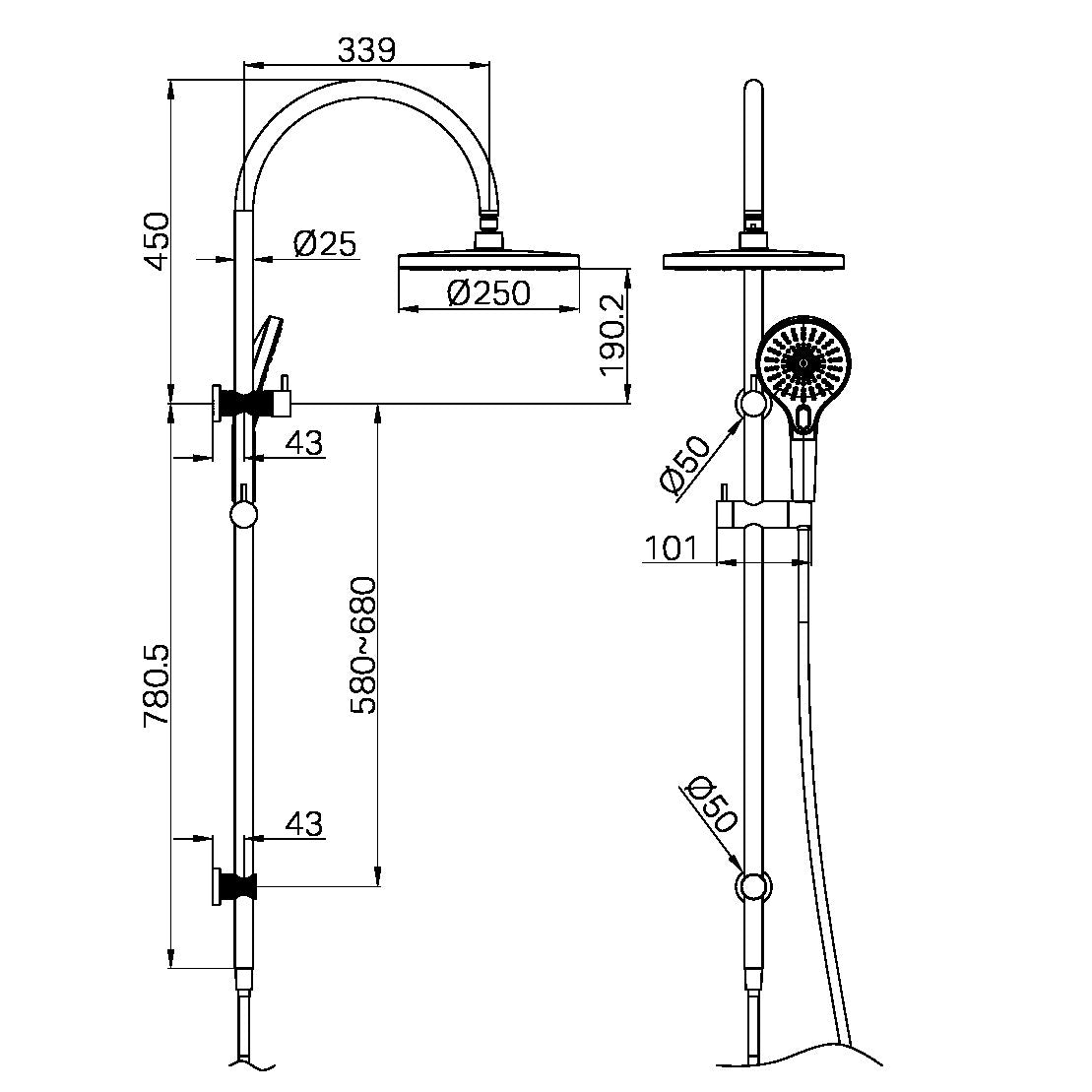 Opal Twin Shower Set Bg Nr251905Ebg