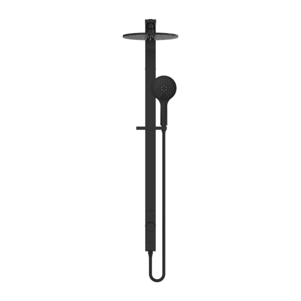 ASTRA RAIN ROUND TWIN SHOWER SINGLE HOSE MATTE BLACK (NR281305aMB)