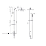 ASTRA RAIN SQUARE TWIN SHOWER SINGLE HOSE MATTE BLACK (NR281305cMB)