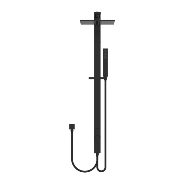 ASTRA RAIN SQUARE TWIN SHOWER DOUBLE HOSE MATTE BLACK (NR281305dMB)