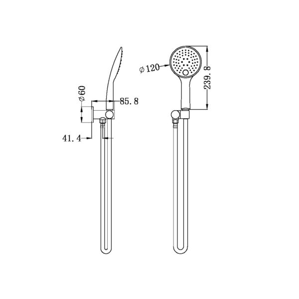 RAIN 3 FUNCTION SHOWER ON BRACKET MATTE BLACK (NR305MB)