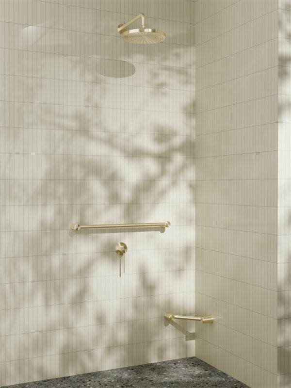 MECCA CARE 25MM GRAB RAIL 300/450/600/900/1200MM BRUSHED GOLD
