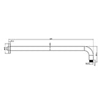 ROUND SHOWER ARM 330MM/500MM LENGTH CHROME