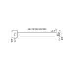 ROUND CEILING ARM 100/150/300/450/600MM LENGTH CHROME