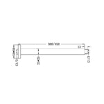 SQUARE CEILING ARM 300/450MM LENGTH MATTE BLACK