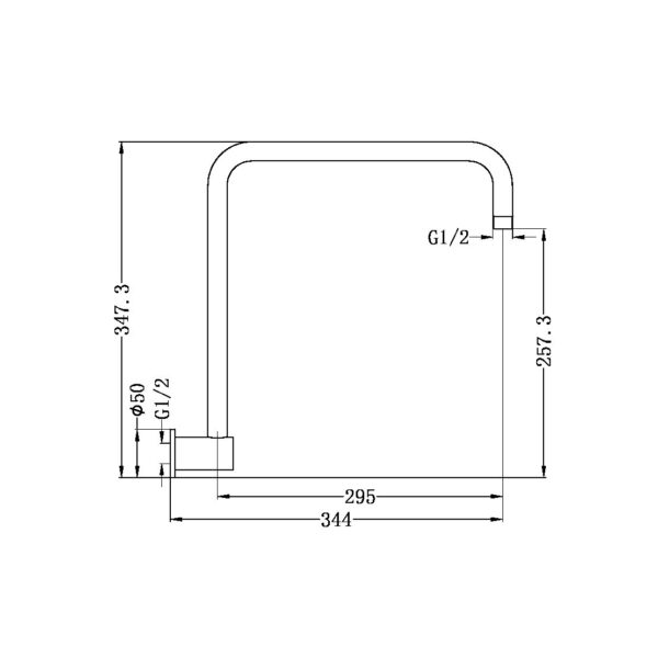 ROUND SWIVEL SHOWER ARM GUN METAL (NR506GM)