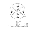 250mm Round Stainless Steel Shower Head 4 Star Rating Brushed Nickel (NR507036BN)