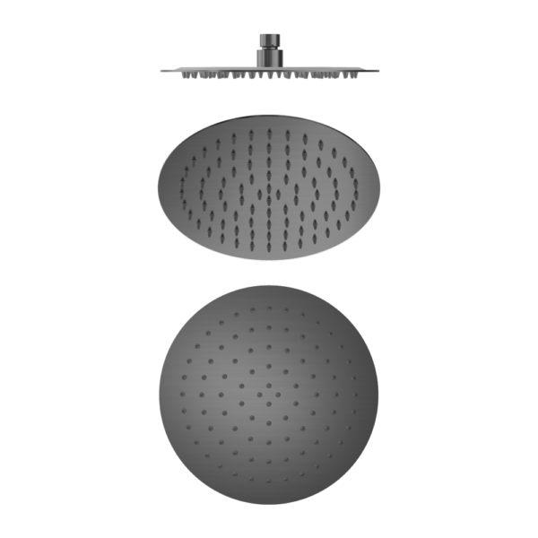 250mm Round Stainless Steel Shower Head 4 Star Rating Gun Metal (NR507036GM)