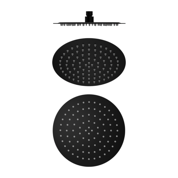 250mm Round Stainless Steel Shower Head 4 Star Rating Matte Black (NR507036MB)