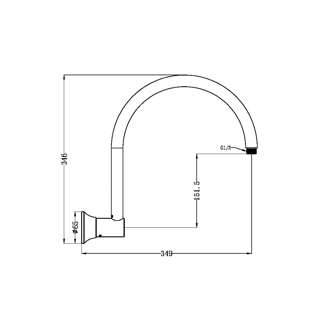 York Shower Arm Brushed Nickel (NR508BN)