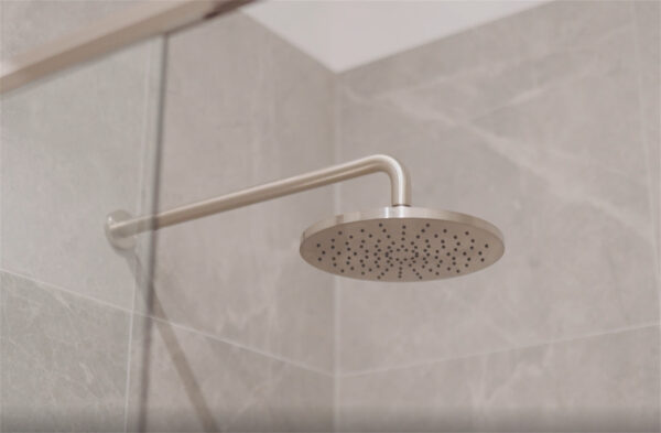 ROUND SHOWER ARM 330MM/500MM LENGTH BRUSHED NICKEL