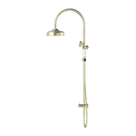 YORK TWIN SHOWER WITH WHITE PORCELAIN HAND SHOWER AGED BRASS (NR69210501AB)