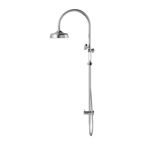 YORK TWIN SHOWER WITH WHITE PORCELAIN HAND SHOWER CHROME (NR69210501CH)