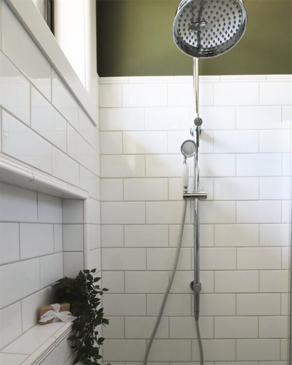 YORK TWIN SHOWER WITH WHITE PORCELAIN HAND SHOWER CHROME (NR69210501CH)