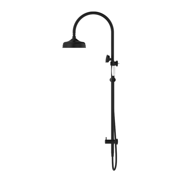 YORK TWIN SHOWER WITH WHITE PORCELAIN HAND SHOWER MATTE BLACK (NR69210501MB)