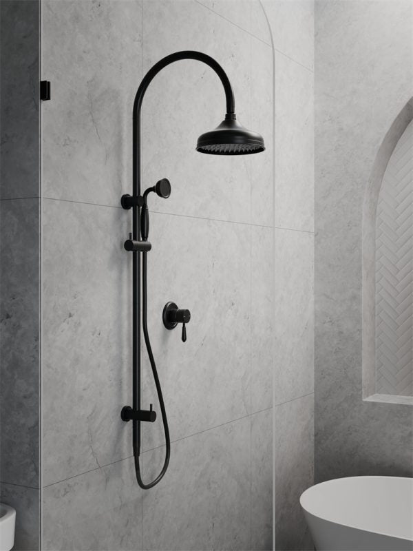 YORK TWIN SHOWER WITH METAL HAND SHOWER MATTE BLACK (NR69210502MB)