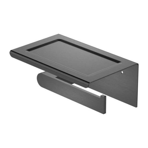 BIANCA TOILET ROLL HOLDER WITH PHONE HOLDER GUN METAL (NR9086aGM)