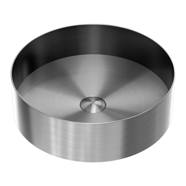 OPAL ROUND 400MM STAINLESS STEEL BASIN GRAPHITE (NRB401rGR)
