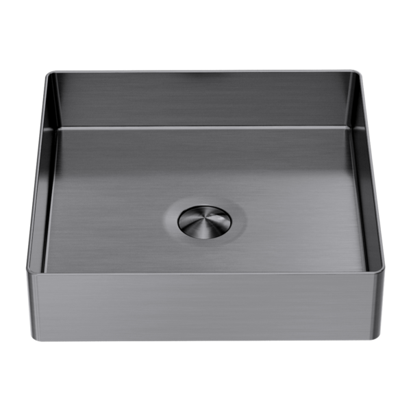 OPAL SQUARE 400MM STAINLESS STEEL BASIN GRAPHITE (NRB401sGR)