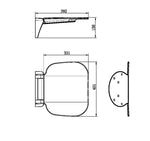 MECCA CARE SHOWER SEAT 400X330MM BRUSHED NICKEL (NRCR0003BN)