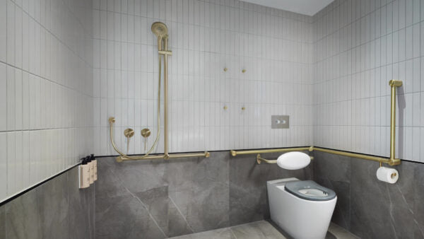 Mecca Care DDA Accessible Toilet Backrest Brushed Gold (NRCR0001BG)