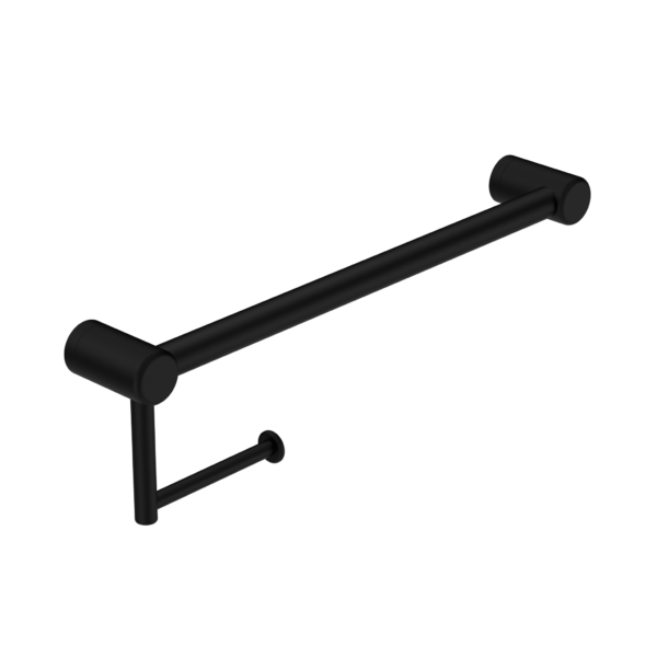 MECCA CARE 25MM TOILET ROLL RAIL 300/450MM MATTE BLACK