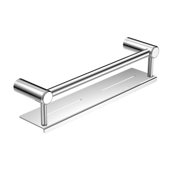 MECCA CARE 25MM GRAB RAIL WITH SHELF 300/450MM CHROME
