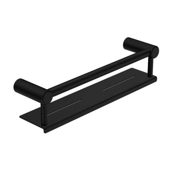 MECCA CARE 25MM GRAB RAIL WITH SHELF 300/450MM MATTE BLACK