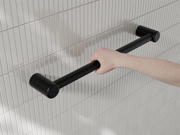MECCA CARE 25MM GRAB RAIL 300/450/600/900/1200MM MATTE BLACK